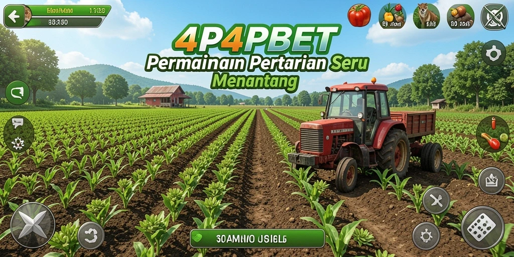 Screenshot permainan 4P4PBET menampilkan kebun yang rimbun dan flora beragam.
