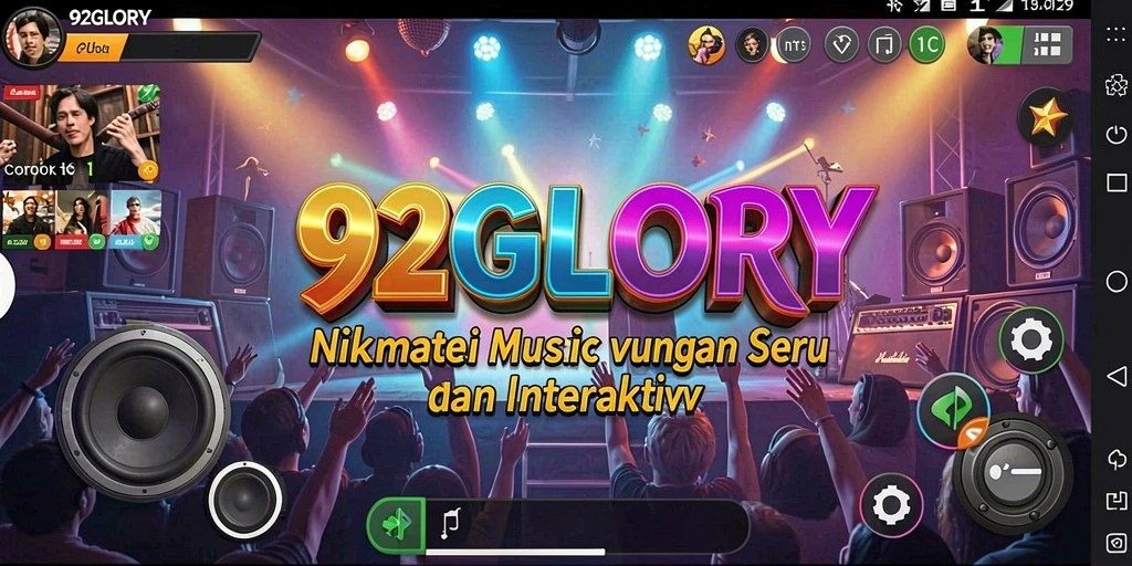 Tampilan gameplay interaktif dengan lagu-lagu favorit.