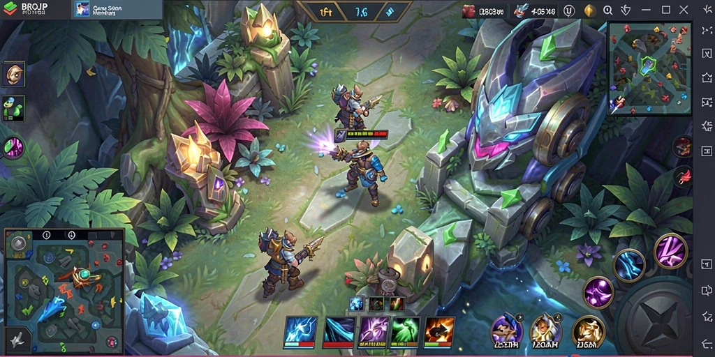 Screenshot utama BROJP menampilkan aksi seru gameplay MOBA.