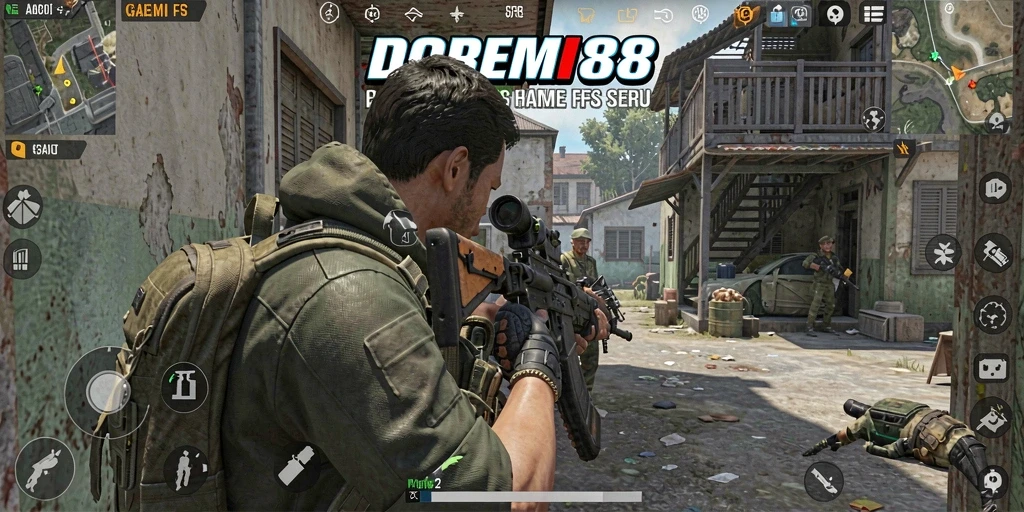 Tampilan gameplay seru dari DOREMI88 dengan aksi tembak-menembak.