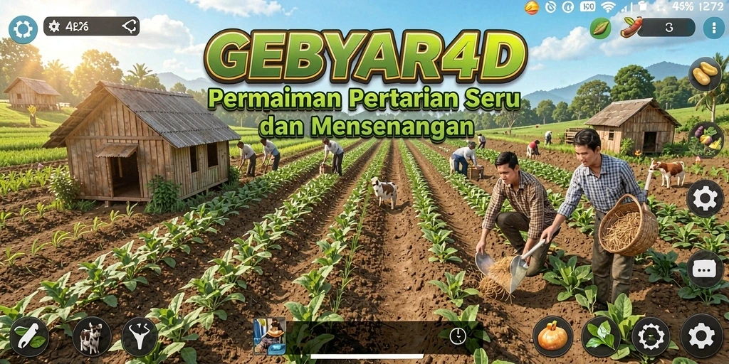 Tampilkan gameplay seru di GEBYAR4D dengan berbagai aktivitas pertanian.