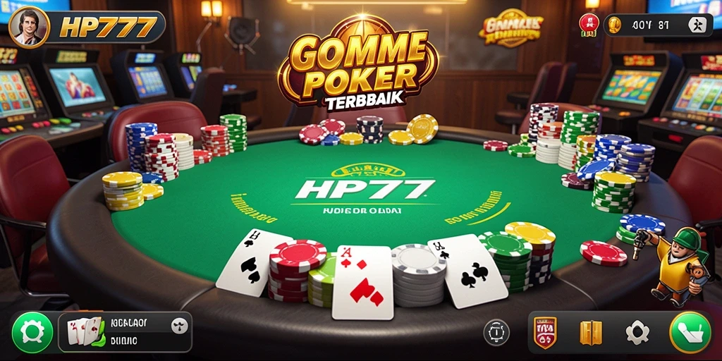 Tampilan gameplay menarik di HP777 dengan fitur poker yang interaktif.