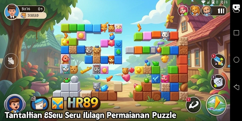 Screenshot menampilkan gameplay puzzle yang seru dan menantang.
