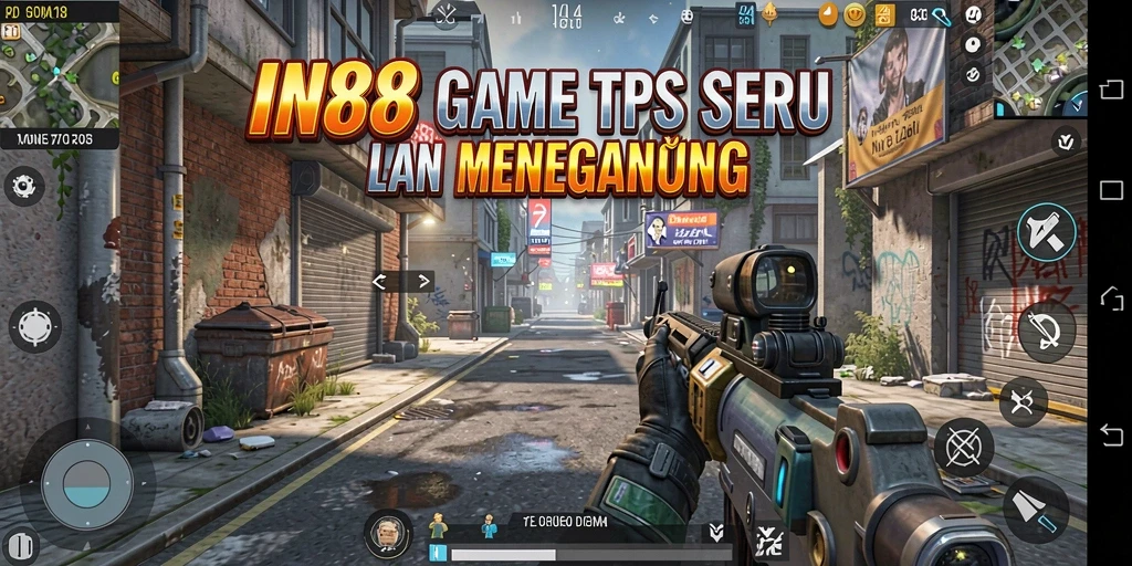 Screenshot utama IN88 menampilkan aksi mendebarkan dalam gameplay TPS.