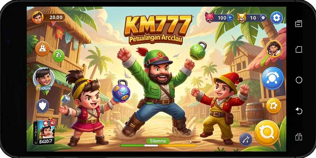 Tampilan gameplay KM777 yang menarik di dalam dunia Arcade.