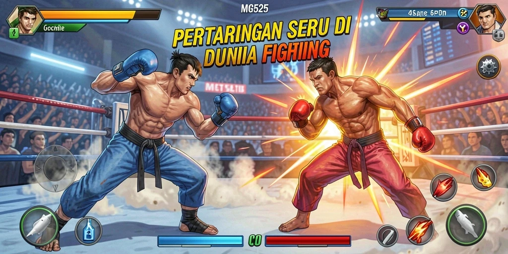 Gameplay MG525 menampilkan pertarungan yang seru dengan berbagai karakter.