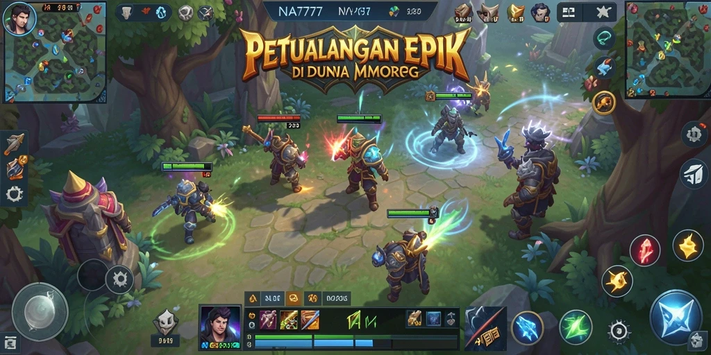 Tampilan gameplay epik dari NA777 dalam dunia MMORPG.