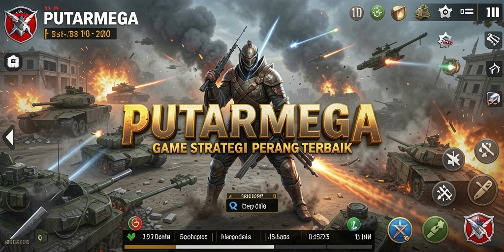 Screenshot gameplay PUTARMEGA menunjukkan aksi pertempuran yang mendebarkan.