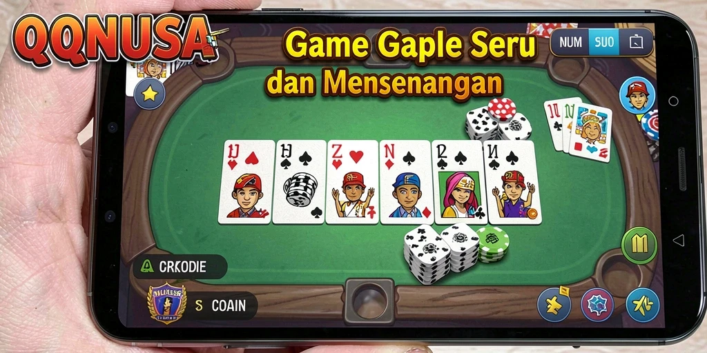 Tangkapan layar QQNUSA menampilkan suasana seru bermain Gaple.