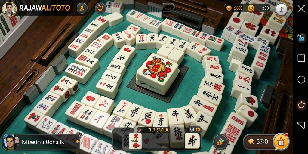 Tampilan gameplay seru dari RAJAWALITOTO dalam permainan Mahjong.