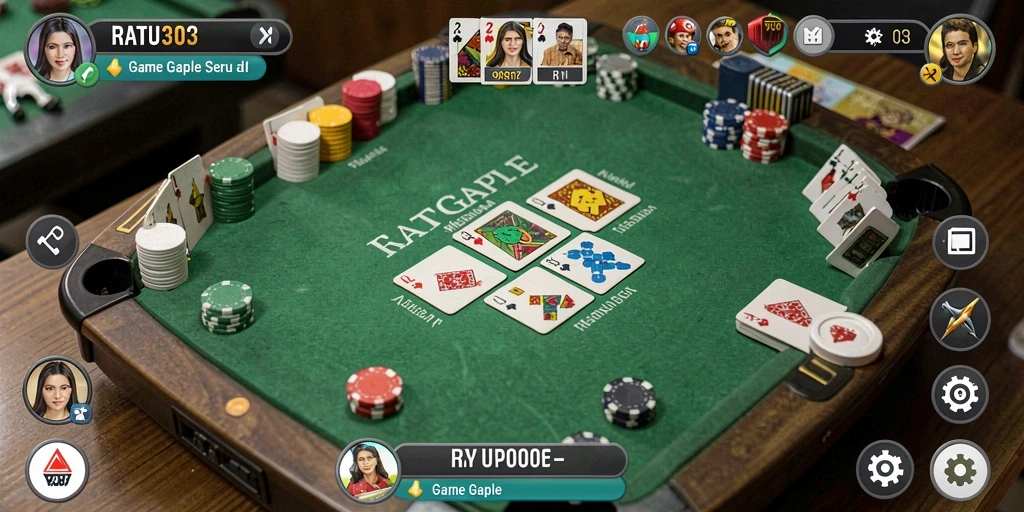 Screenshot gameplay Gaple RATU303 dengan tampilan menarik.