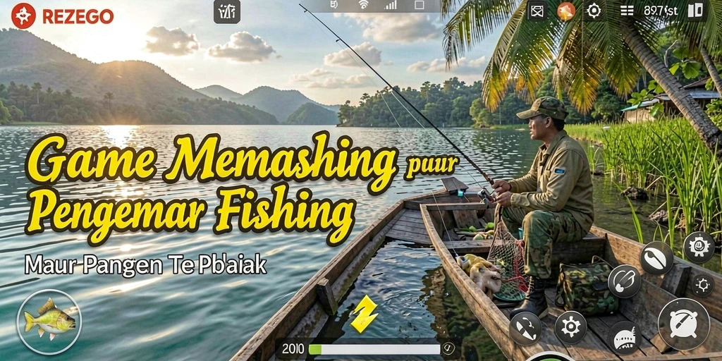 Tangkapan ikan besar di REZEGO dengan latar belakang yang menakjubkan.