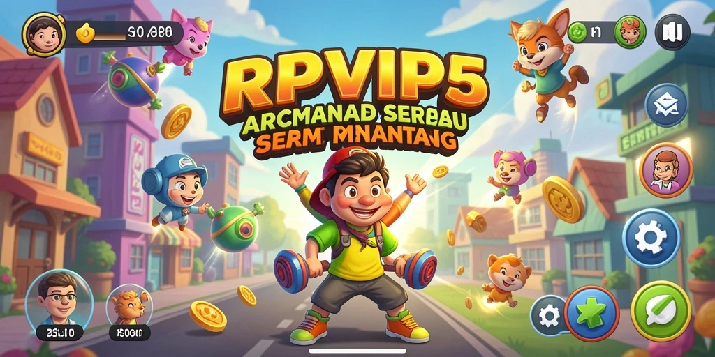 Screenshot RPVIP5 menampilkan gameplay arcade yang seru dan penuh warna.