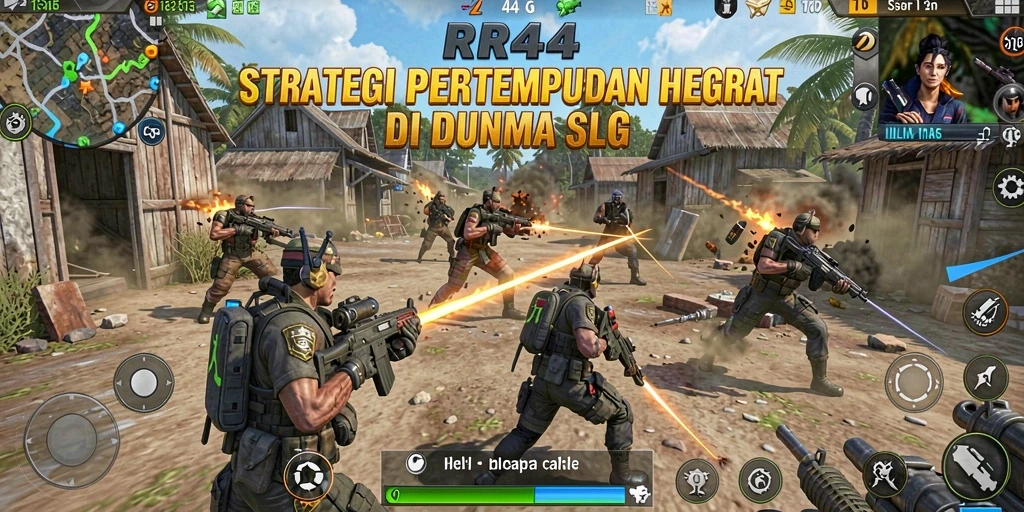 Screenshot gameplay RR44 menunjukkan strategi pertempuran yang intens.