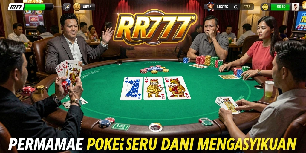 Screenshot gameplay Poker yang seru dan interaktif.