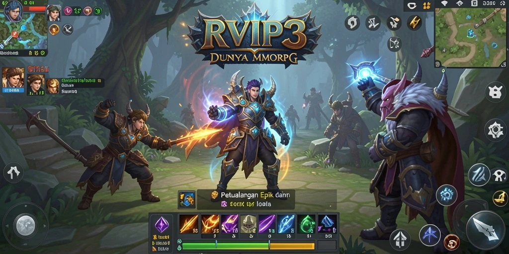Tampilan gameplay RVIP3 yang menarik dalam suasana MMORPG.