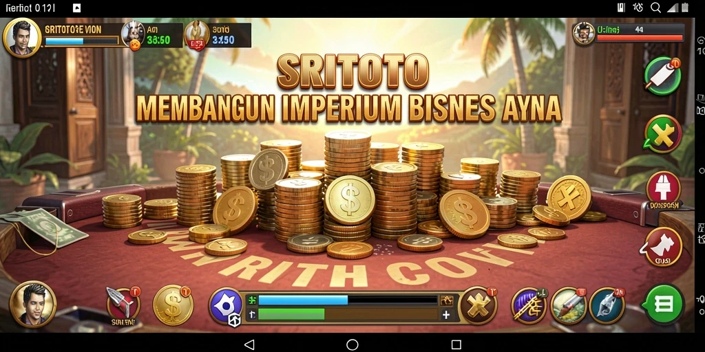 Tampilan gameplay SRITOTO yang menampilkan keseruan membangun bisnis Tycoon.