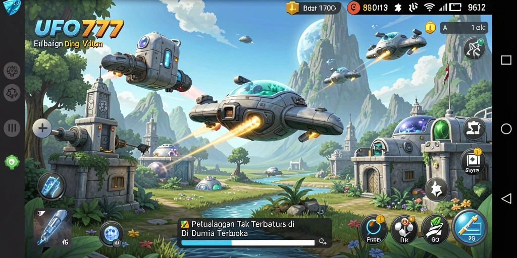 Screenshot gameplay UFO777 menampilkan eksplorasi dunia terbuka yang menakjubkan.
