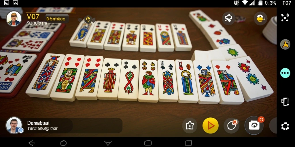 Tampilan gameplay Domino yang seru dan interaktif di V07.