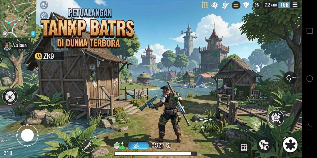 Screenshot gameplay ZK9 menampilkan dunia terbuka yang luas dan indah.